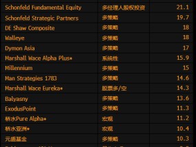 多策略对冲基金2024年业绩排行榜 第一名回报率超过36%