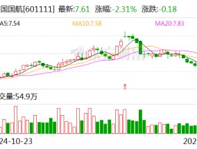 中国国航：2024年12月旅客周转量同比上升14.1%