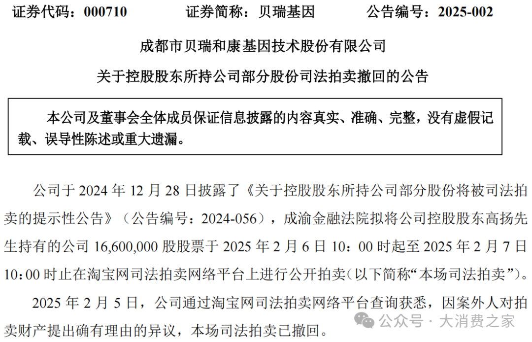 10.05%、贝瑞基因再度涨停！此前撤回股票司法拍卖，业绩减亏无需修正