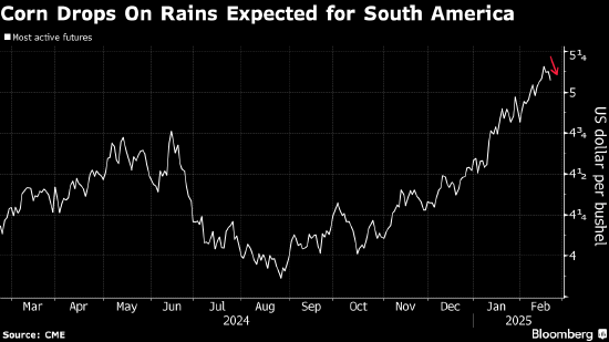玉米和大豆下跌 预计南美种植区有降雨